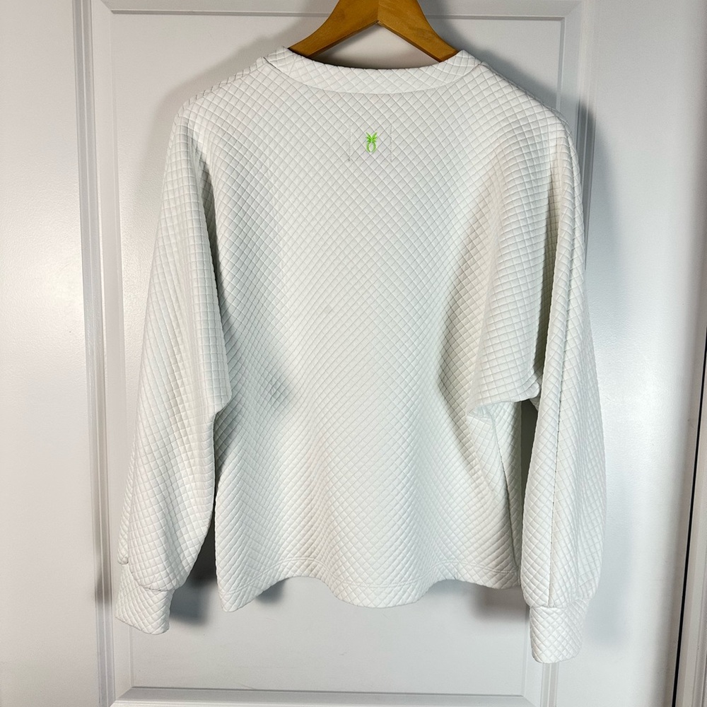 Dudley Stephens White Waffle P’town Sweatshirt with American Flag - Picture 7 of 9